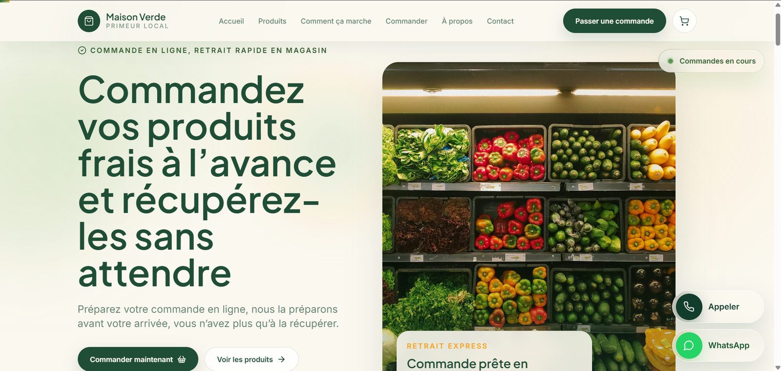 Aperçu du projet Maison Verde — Site e-commerce · Click & Collect