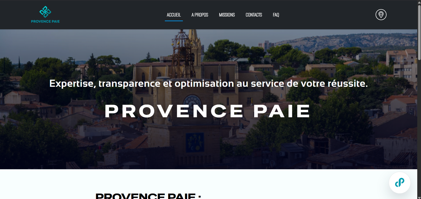 Aperçu du projet Provence Paie — Site vitrine multipage